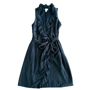LOFT Sleeveless Ruffle-Trim Wrap Dress I-0331